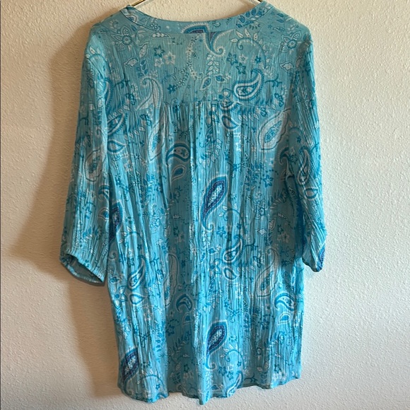 Como Vintage Teal Paisley Blouse - Picture 5 of 5